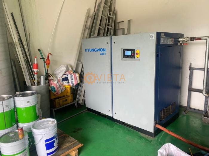 Bảo dưỡng máy nén khí Kyungwon 37kw công ty chế biến thực phẩm tại KCN Đình Trám, Bắc Giang