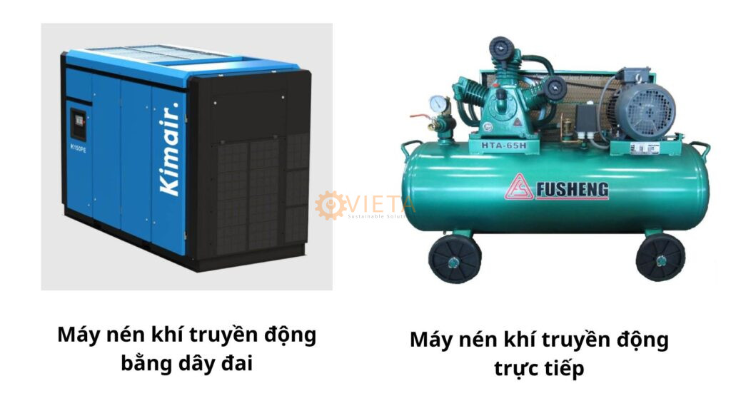 Máy nén khí truyền động dây đai so với máy nén khí trục tiếp