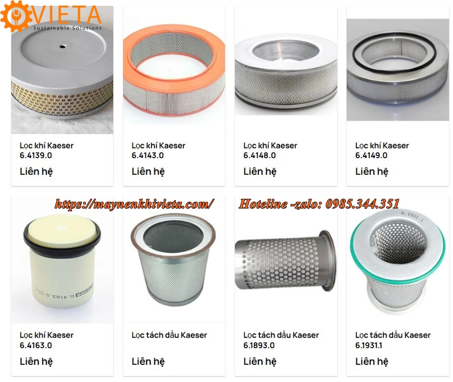 Tổng kho bán Phụ tùng máy nén khí Kaeser uy tín, Hàng sẵn kho