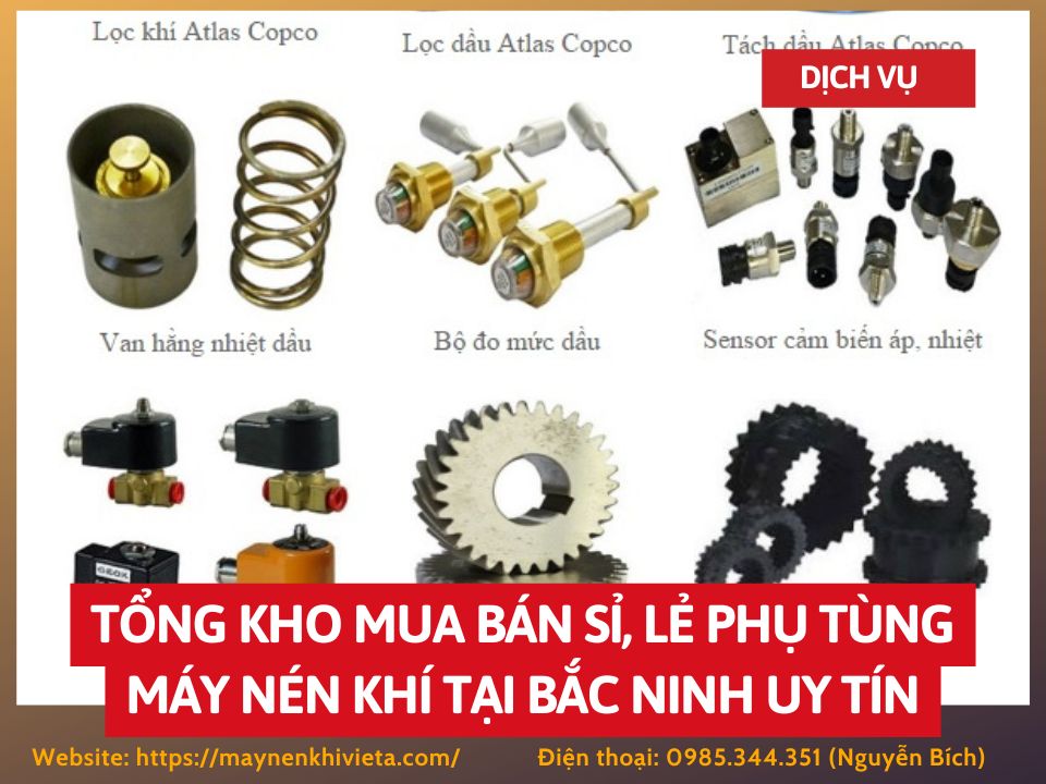 Tổng kho mua bán sỉ, lẻ phụ tùng máy nén khí tại Bắc Ninh uy tín