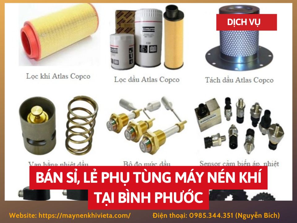 Tổng kho mua bán sỉ, lẻ phụ tùng máy nén khí tại Bình Phước uy tín