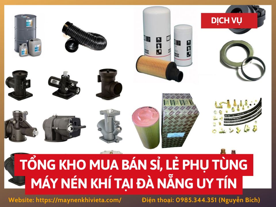 Tổng kho mua bán sỉ, lẻ phụ tùng máy nén khí tại Đà Nẵng uy tín