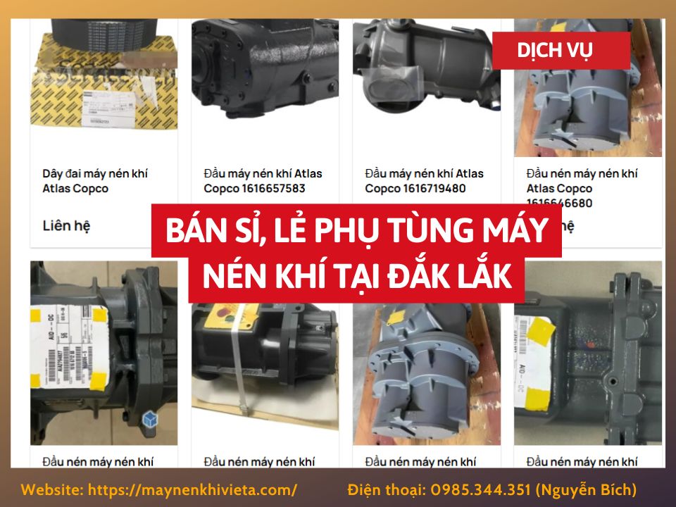 Tổng kho mua bán sỉ, lẻ phụ tùng máy nén khí tại Đắk Lắk uy tín