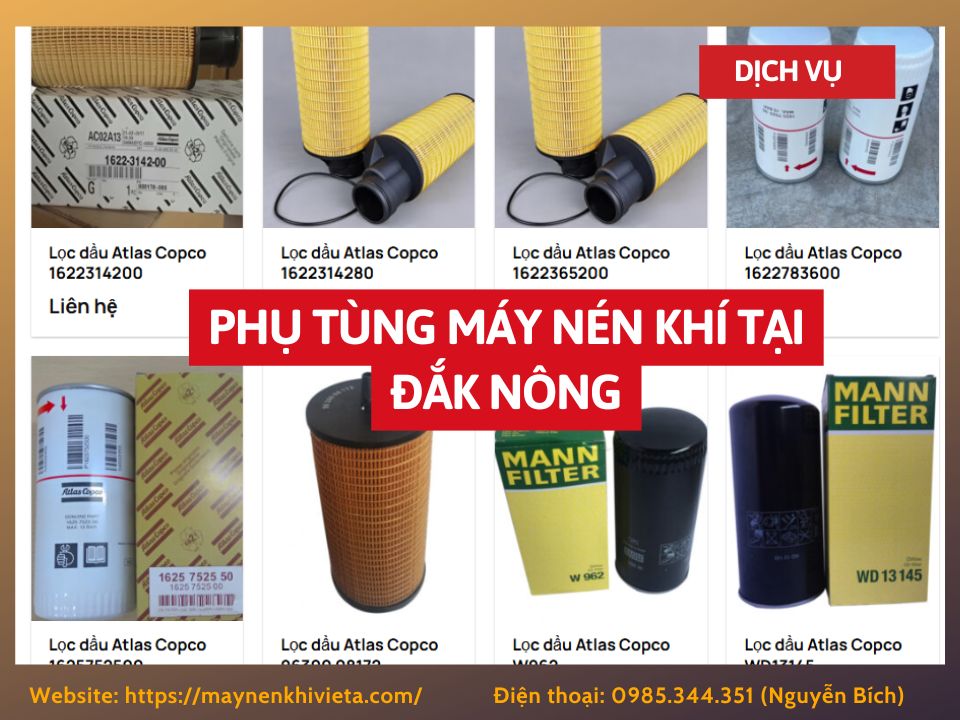 Tổng kho mua bán sỉ, lẻ phụ tùng máy nén khí tại Đắk Nông uy tín