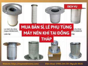 Tổng kho mua bán sỉ, lẻ phụ tùng máy nén khí tại Đồng Tháp uy tín