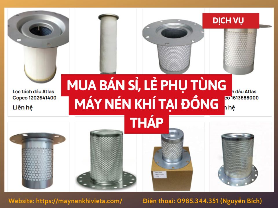 Tổng kho mua bán sỉ, lẻ phụ tùng máy nén khí tại Đồng Tháp uy tín