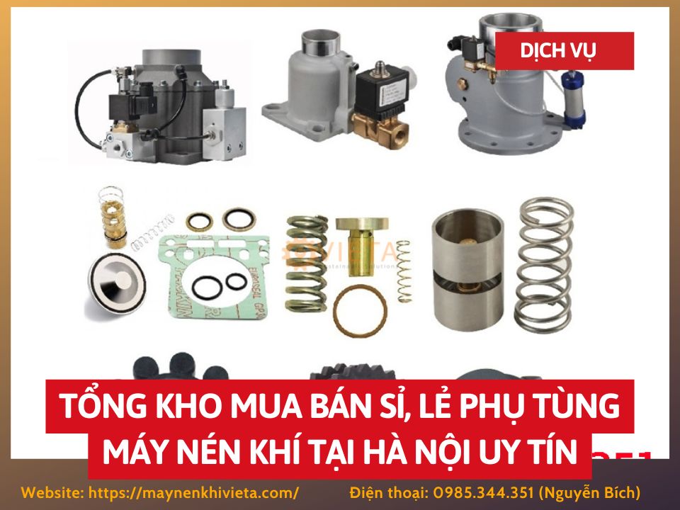 Tổng kho mua bán sỉ, lẻ phụ tùng máy nén khí tại Hà Nội uy tín