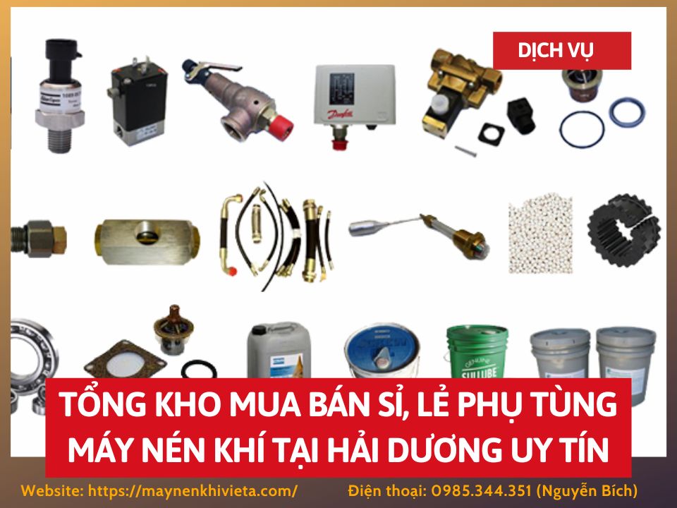 Tổng kho mua bán sỉ, lẻ phụ tùng máy nén khí tại Hải Dương uy tín