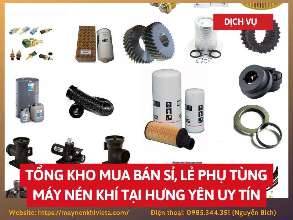 Tổng kho mua bán sỉ, lẻ phụ tùng máy nén khí tại Hưng Yên uy tín