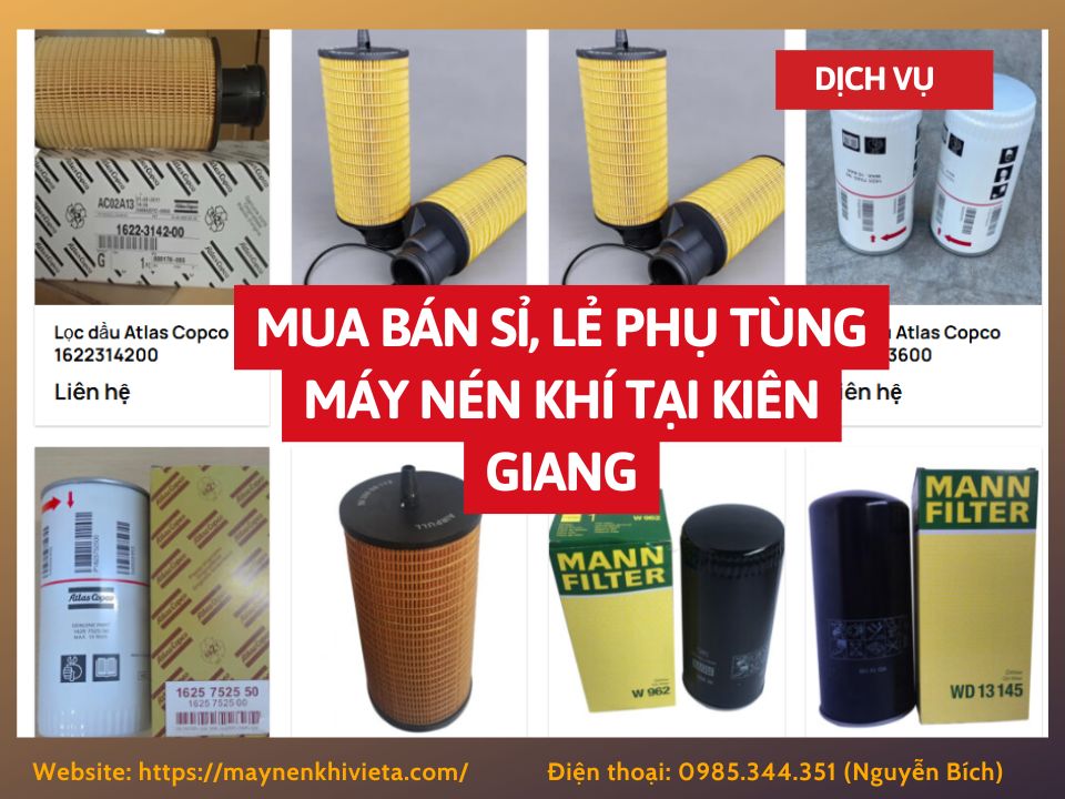 Tổng kho mua bán sỉ, lẻ phụ tùng máy nén khí tại Kiên Giang uy tín