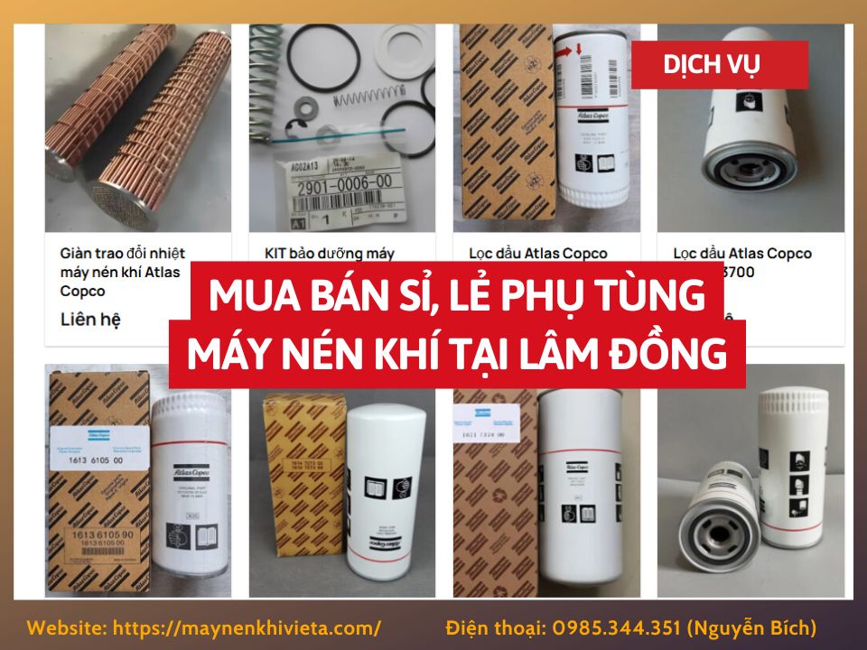 Tổng kho mua bán sỉ, lẻ phụ tùng máy nén khí tại Lâm Đồng uy tín