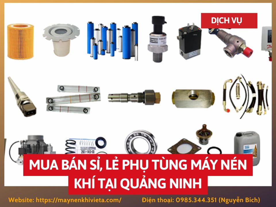 Tổng kho mua bán sỉ, lẻ phụ tùng máy nén khí tại Quảng Ninh uy tín