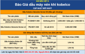 Giá dầu máy nén khí kobelco